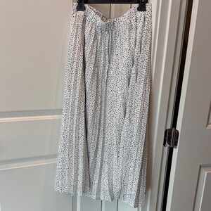 a new day Black and White Polka Dot Midi Skirt